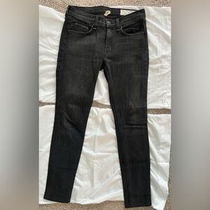 Rag and bone distressed black skinny